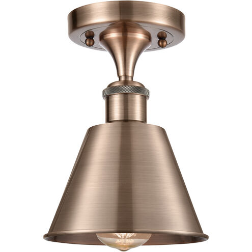 Ballston Smithfield LED 7 inch Antique Copper Semi-Flush Mount Ceiling Light, Ballston