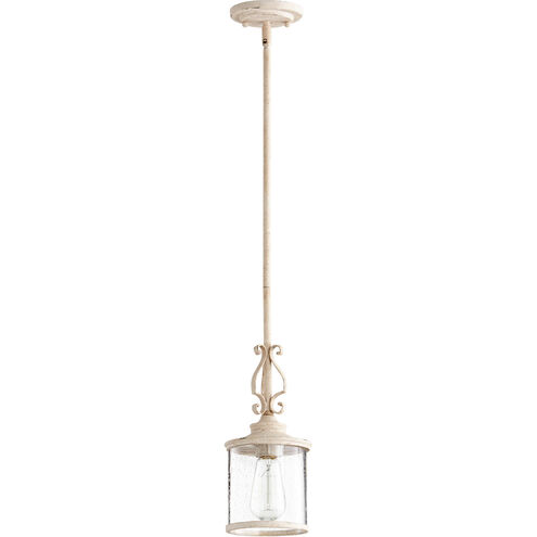 San Miguel 1 Light 6 inch Persian White Mini Pendant Ceiling Light, Clear Seeded