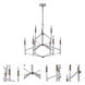 The Reserve 9 Light 32.25 inch Matte White/Satin Brass Chandelier Ceiling Light, 2-Tier