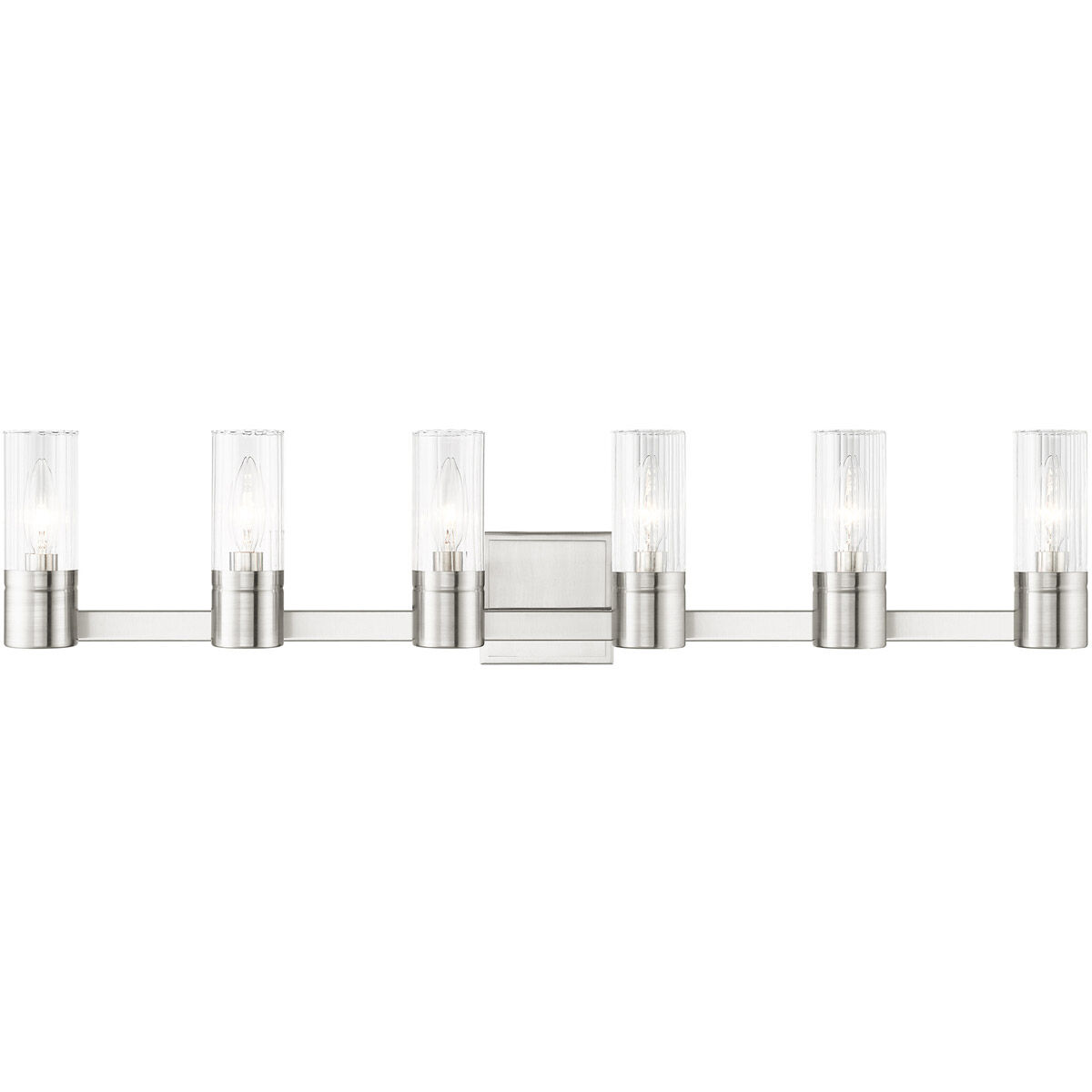 Midtown 6 Light 36 inch Brushed Nickel Bath Vanity Wall Light