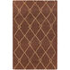 Columbia 96 X 60 inch Dark Brown, Wheat Rug