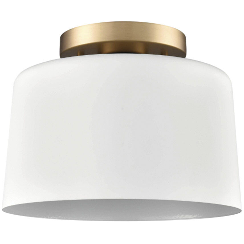 Fiero 1 Light 10 inch Matte White Semi Flush Mount Ceiling Light