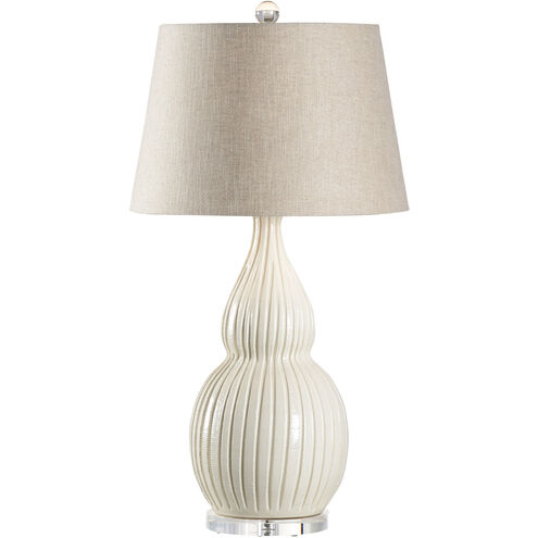 Vietri 34 inch 100 watt Aged Cream Glaze Table Lamp Portable Light