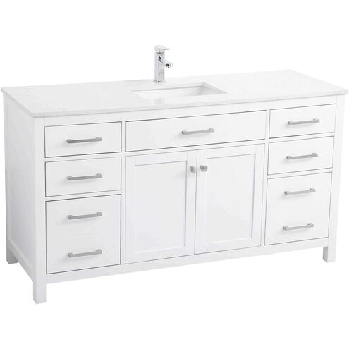Lewis 60 X 22 X 34 inch White Vanity Sink Set