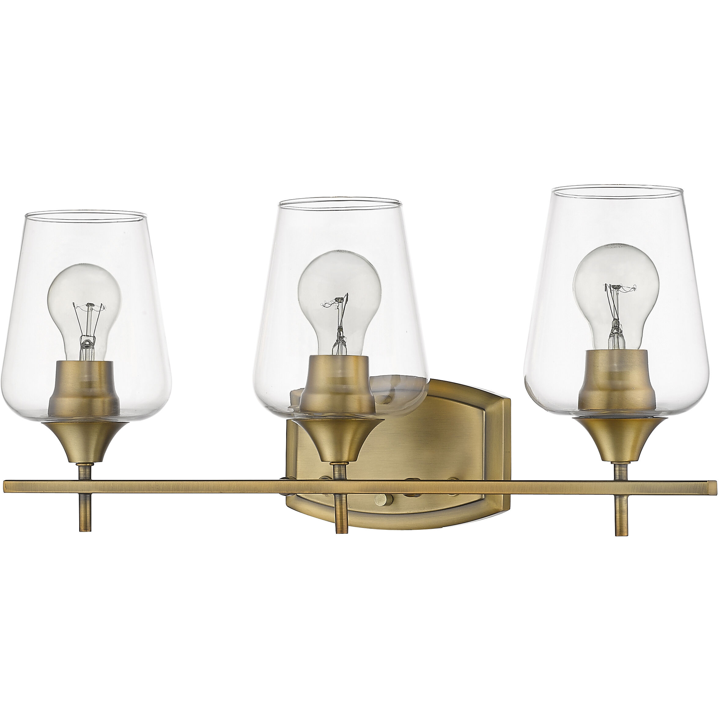 Joliet 3 Light 21.5 inch Olde Brass Vanity Wall Light
