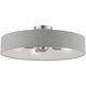 Elmhurst 4 Light 22 inch Brushed Nickel with Shiny White Accents Semi-Flush Ceiling Light, Large