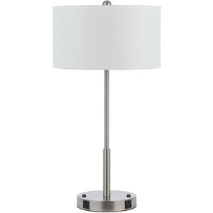 Hotel 27 inch 60 watt Brushed Steel Table Lamp Portable Light