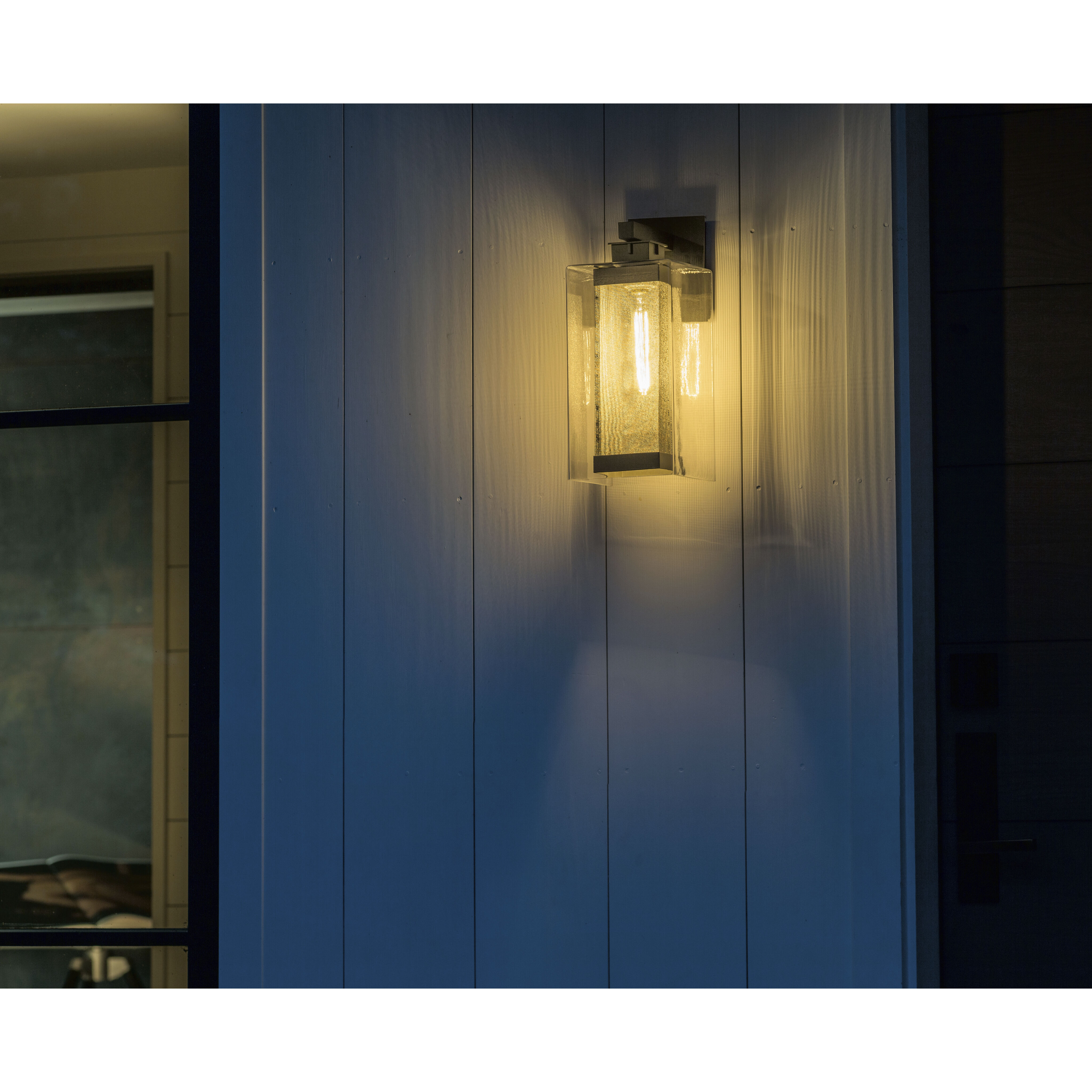 Polaris 1 Light 16.4 inch Coastal Black and Coastal Silver Outdoor Sconce, Large