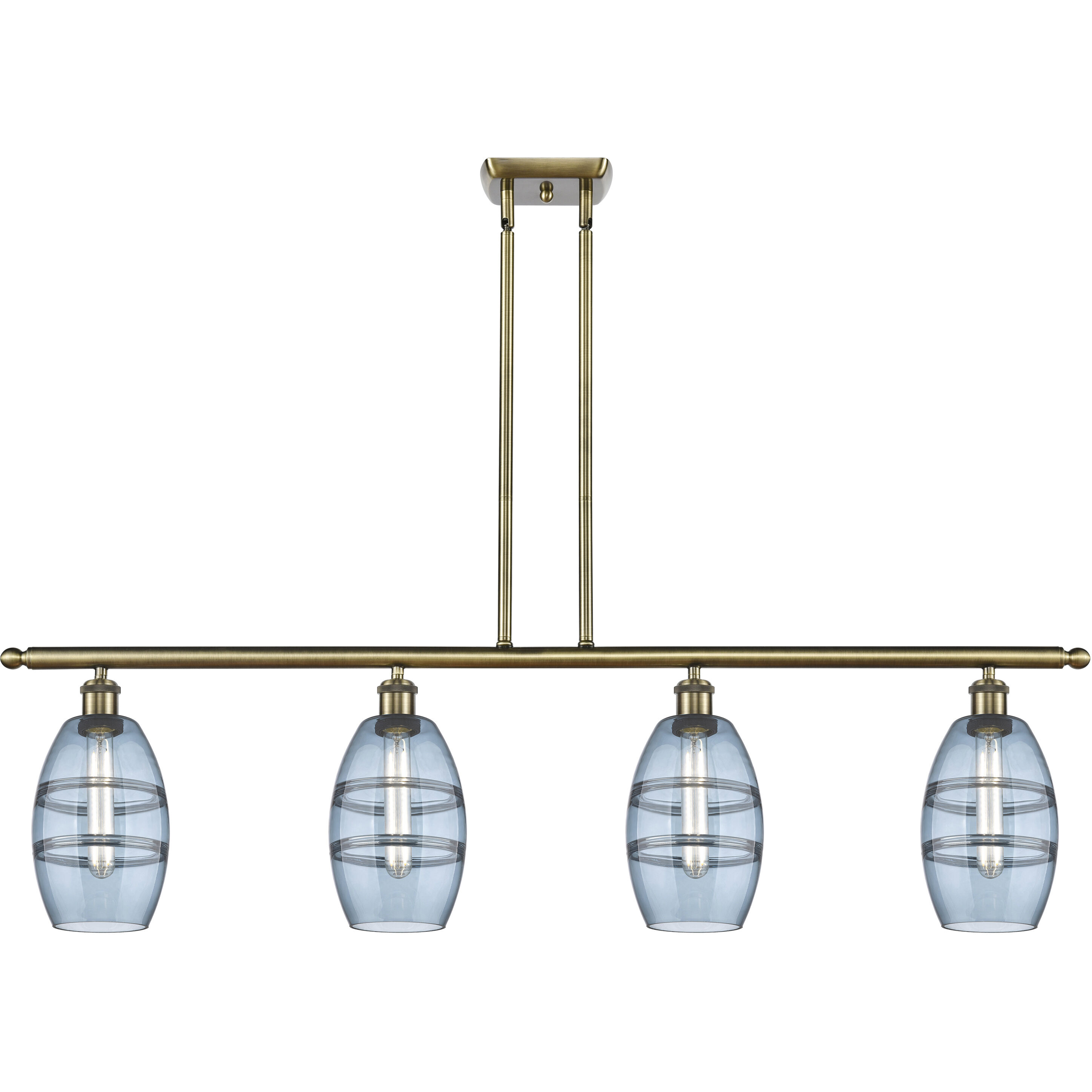 Ballston Vaz 4 Light 48 inch Antique Brass Stem Hung Island Light Ceiling Light