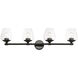 Willow 4 Light 35.5 inch Black Chrome Vanity Sconce Wall Light