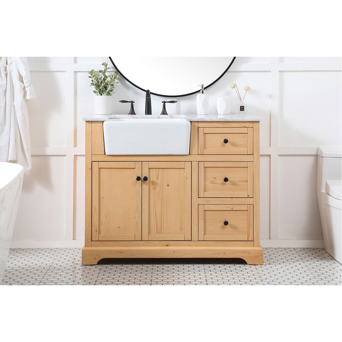 Franklin 42 X 22 X 35 inch Natural Wood Bathroom Vanity Cabinet