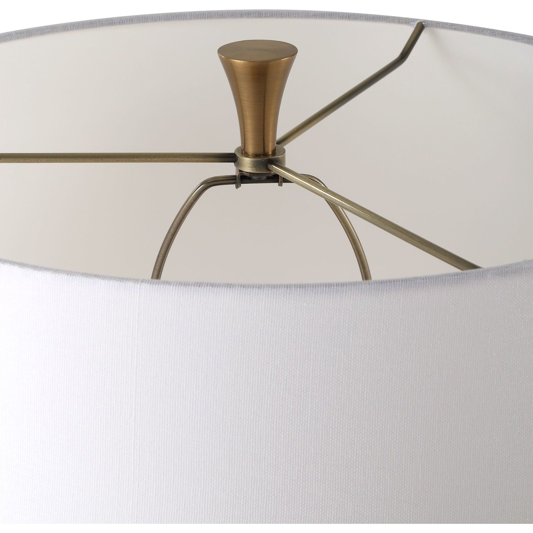 Colette 69 inch 150.00 watt Ivory Stone with Brass and Crystal Floor Lamp Portable Light