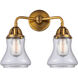 Nouveau 2 Bellmont LED 14 inch Brushed Brass Bath Vanity Light Wall Light in Clear Glass