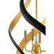 Trephine 4 Light 22.5 inch Contemporary Gold Leaf/Satin Black Chandelier Ceiling Light