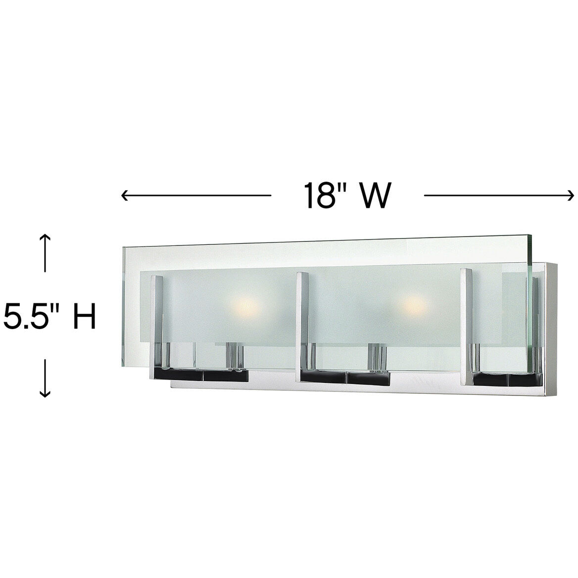 Latitude 2 Light 18 inch Chrome Vanity Light Wall Light