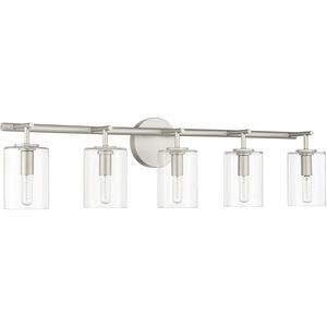 Hailie 5 Light 35 inch Satin Nickel Vanity Light Wall Light