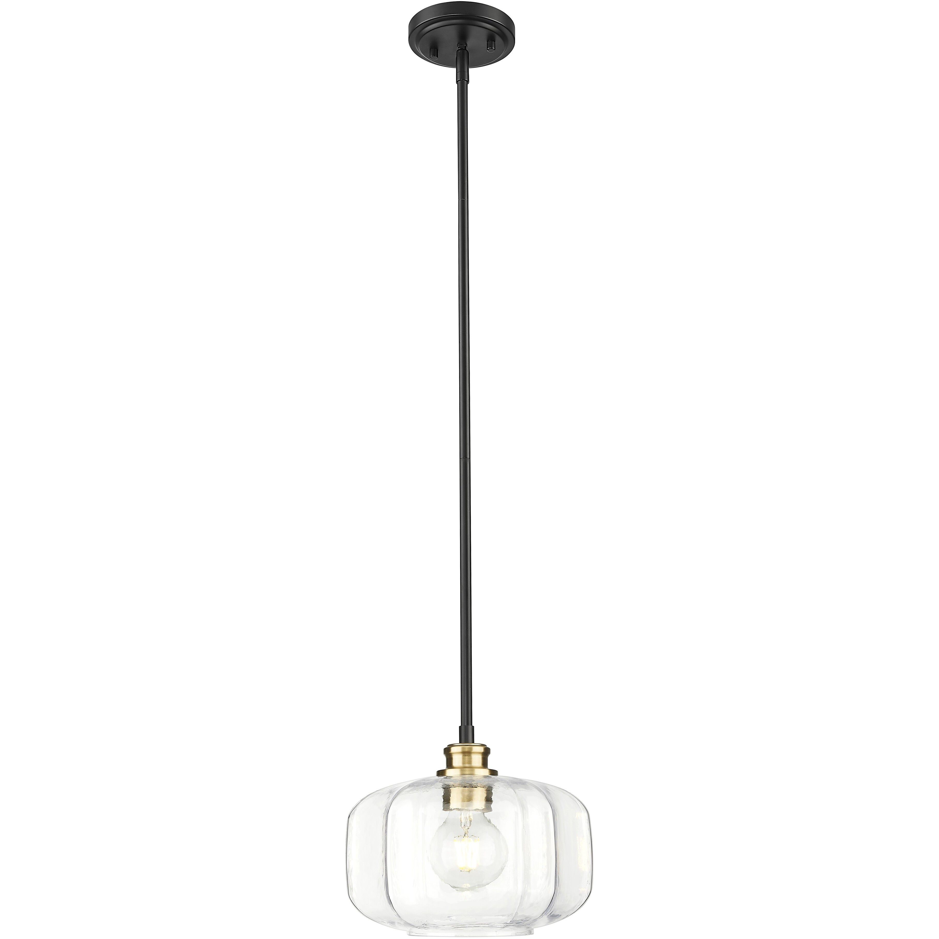 Oxley 1 Light 10 inch Matte Black and Brass Pendant Ceiling Light