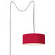 Stretch 1 Light 18 inch Weathered Brass Pendant Swag Kit Ceiling Light in Crimson Red Linen