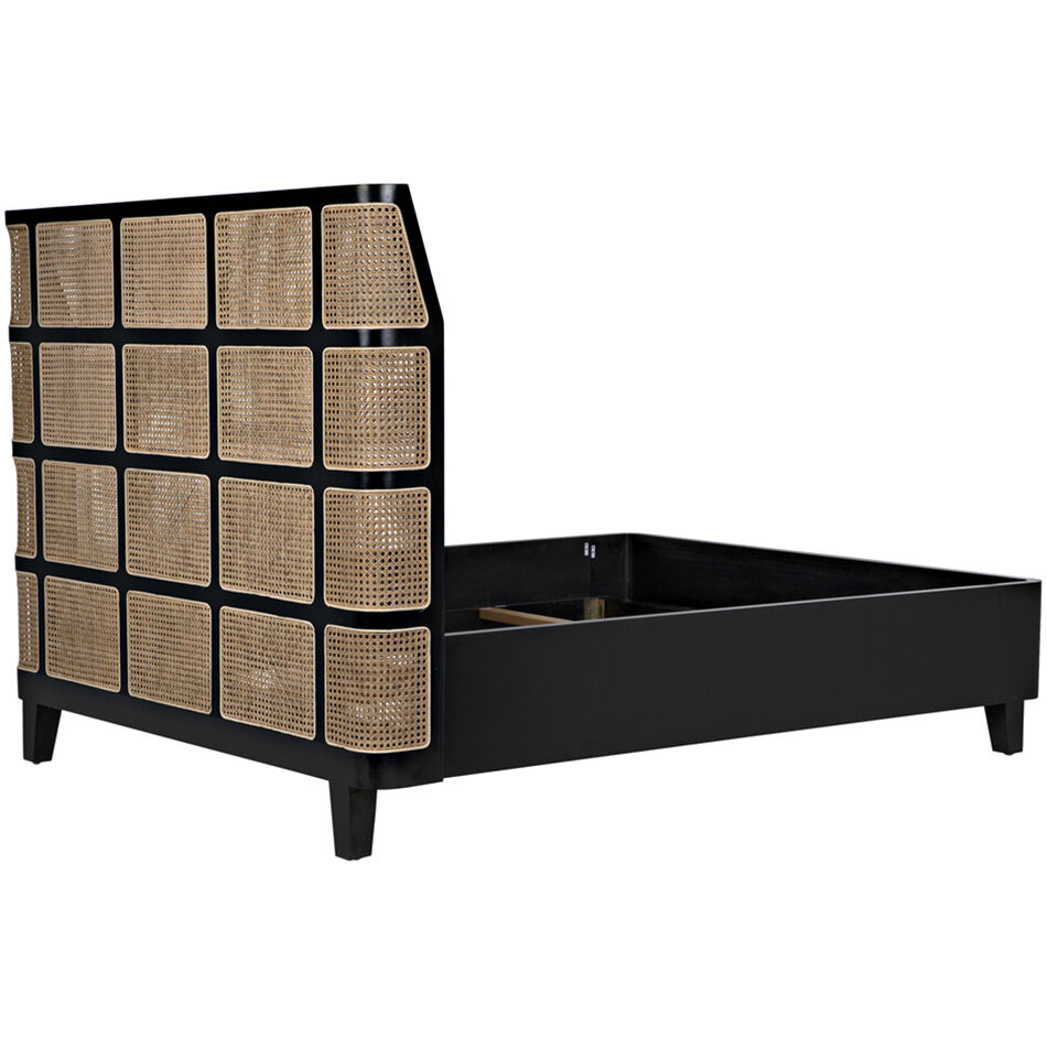Porto A Hand Rubbed Black Bed, Queen