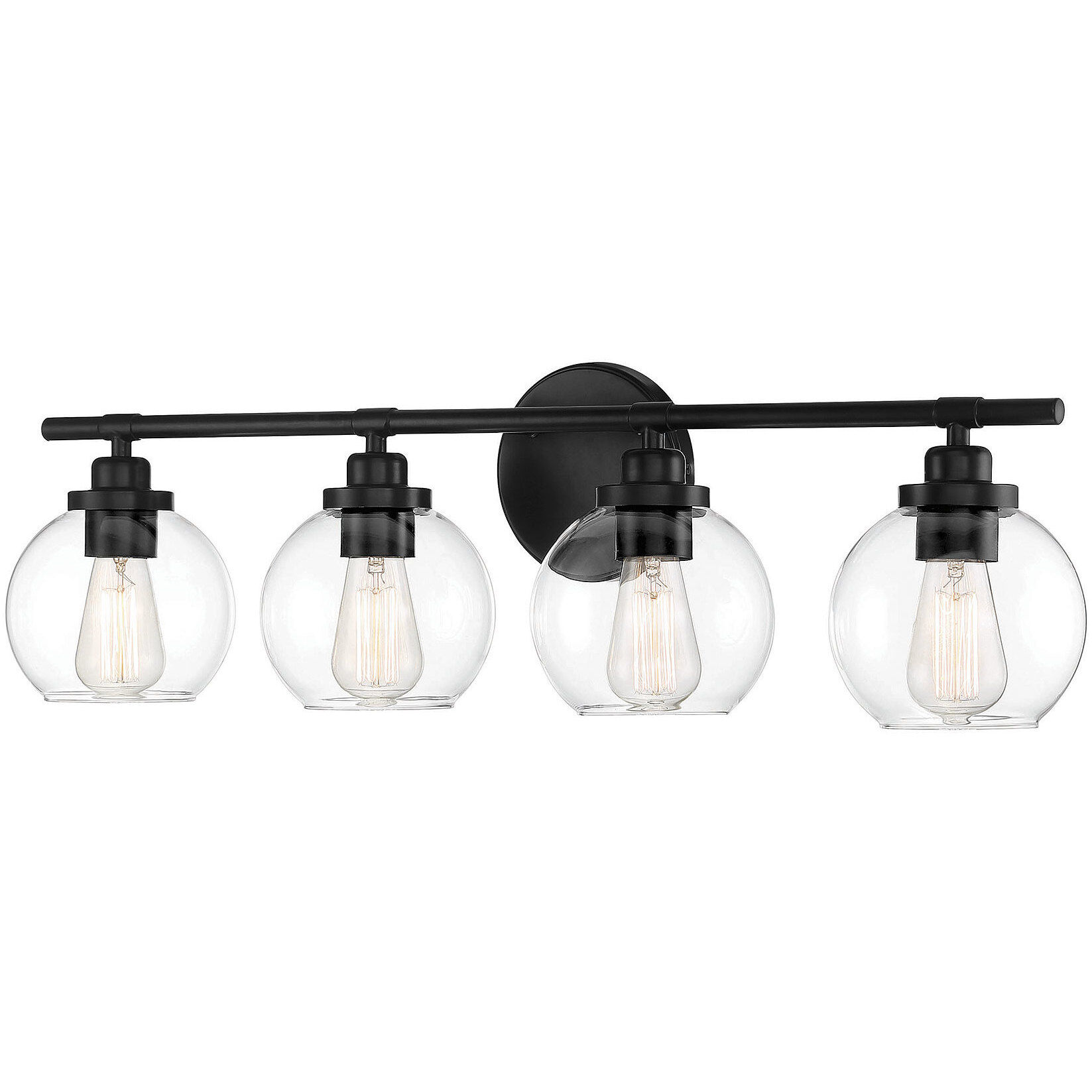 Carson 4 Light 30 inch Black Bathroom Vanity Light Wall Light, Essentials