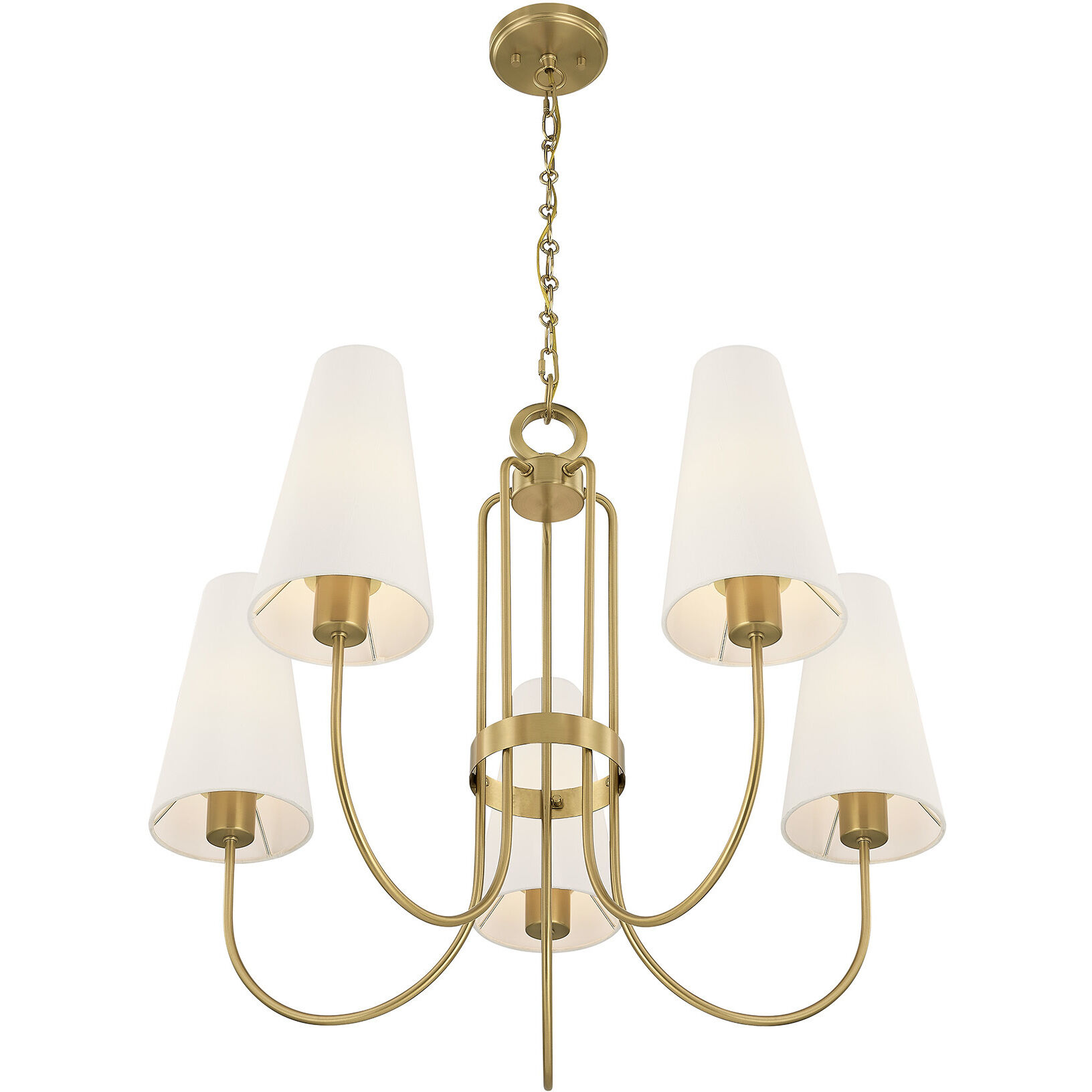 Wilkes 5 Light 30 inch Warm Brass Chandelier Ceiling Light