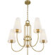 Wilkes 5 Light 30 inch Warm Brass Chandelier Ceiling Light