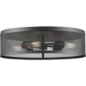 Meshsmith 4 Light 21.13 inch Bronze Flush Mount Ceiling Light in Bronze Steel