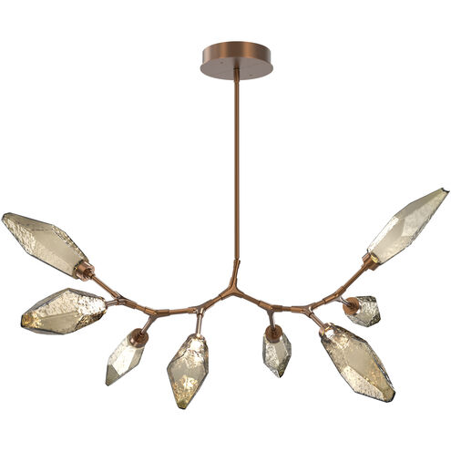 Rock Crystal LED 52.6 inch Burnished Bronze Linear Pendant Ceiling Light in Chilled Bronze, 2700K LED, Modern Branch