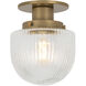 Jar 1 Light 6 inch Patina Brass Flush Mount Ceiling Light