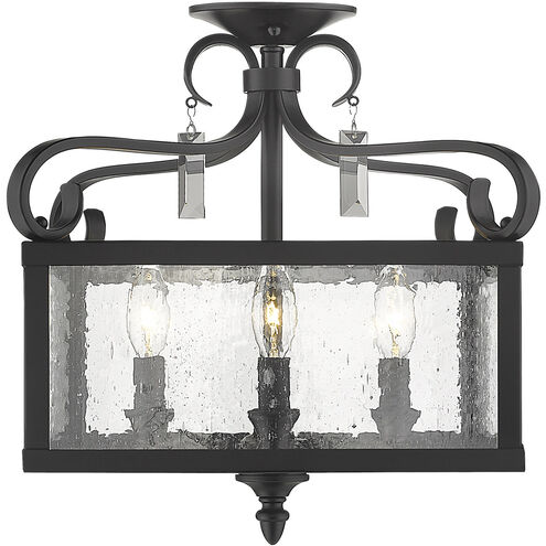 Valencia 4 Light 13.5 inch Matte Black Semi-flush Ceiling Light, Convertible