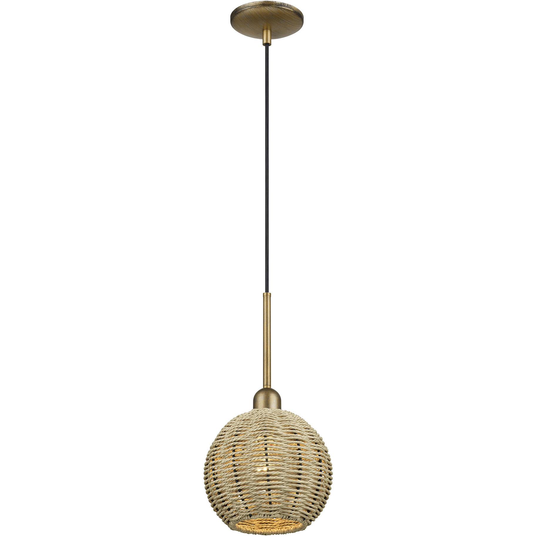 Summervine 1 Light 8 inch Antique Gold Leaf Pendant Ceiling Light, Mini Globe