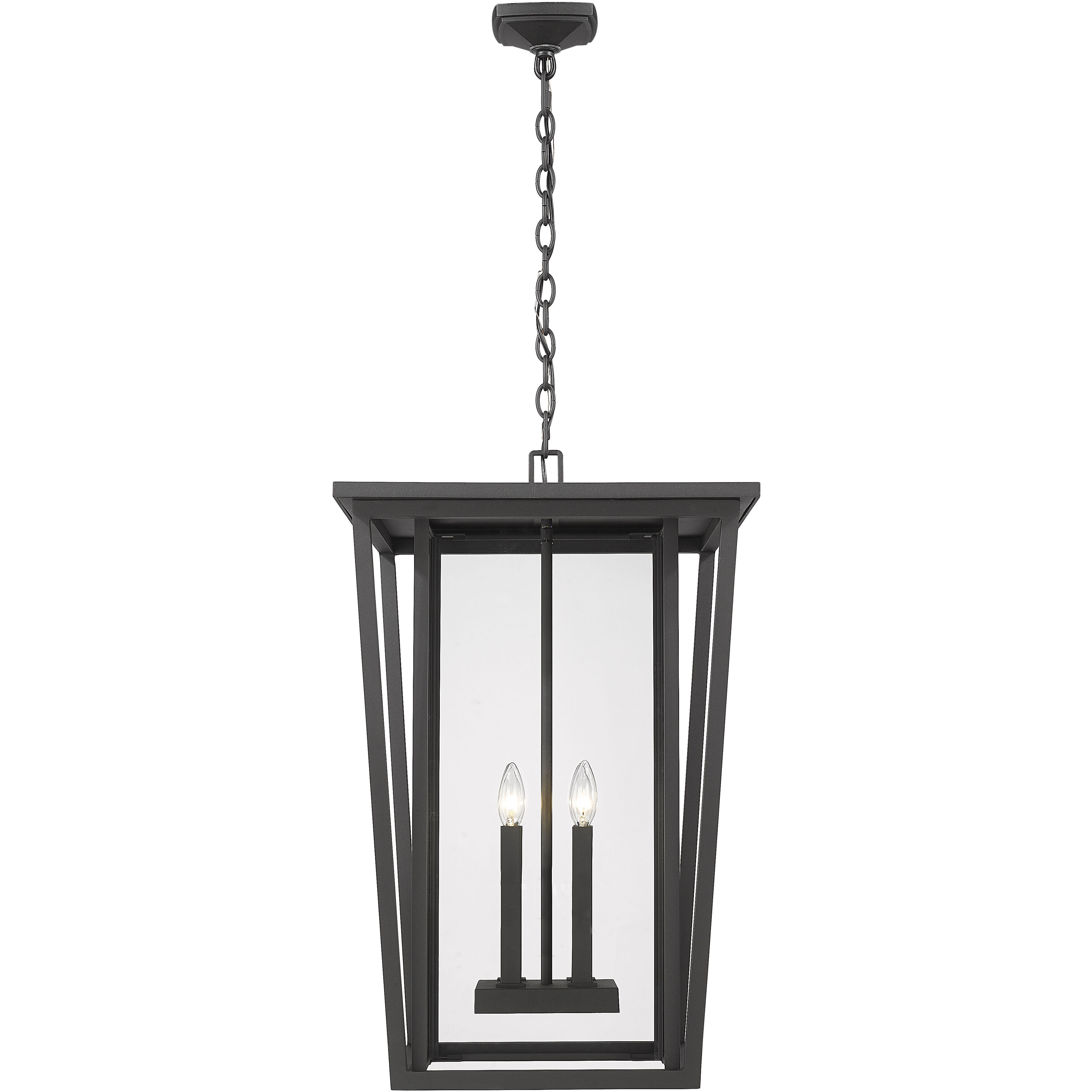 Seoul 4 Light 18 inch Black Outdoor Chain Mount Ceiling Fixture