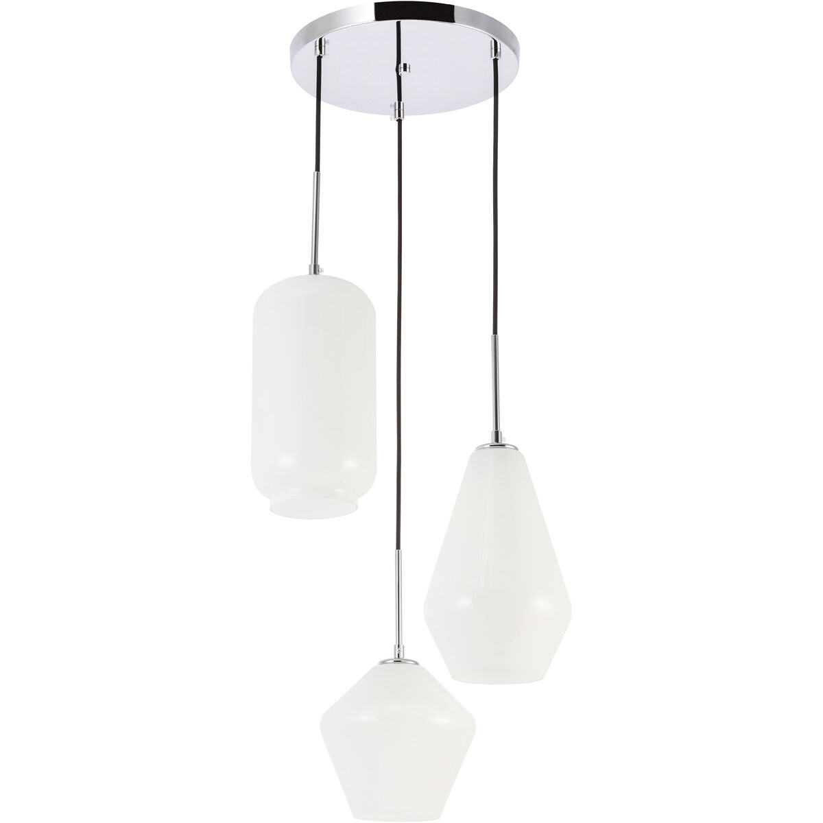 Gene 3 Light 17 inch Chrome Pendant Ceiling Light