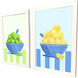 Fruit Bowls Blue and Multi and Orange and Green Framed Art, Propac