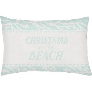Sea-Sons Greetings Green Outdoor Holiday Throw Pillow