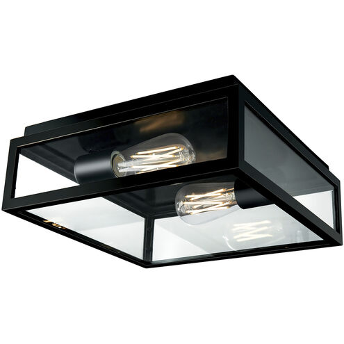 Capture 2 Light 12 inch Matte Black with Clear Outdoor Flush Mount
