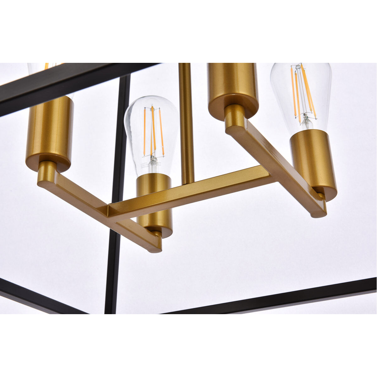 Declan 4 Light 20 inch Black and Brass Pendant Ceiling Light