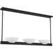 Fallon 3 Light 45 inch Matte Black Linear Chandelier Ceiling Light, Essentials