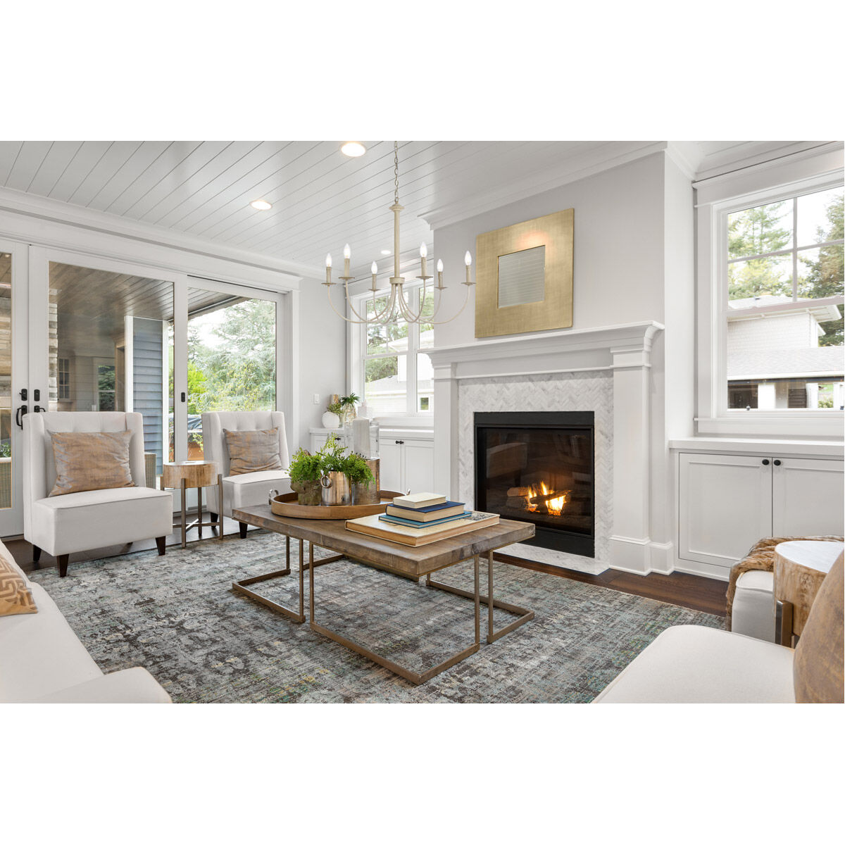 Brielle 6 Light 32 inch Weathered Dove Pendant Ceiling Light