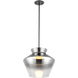 Trinity Pendant Ceiling Light in Smoked Glass
