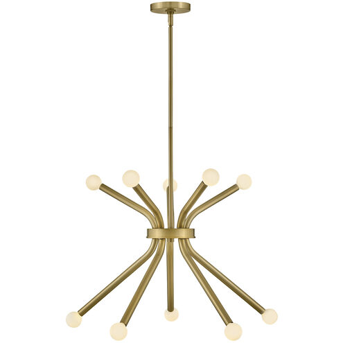 Axton LED 28 inch Lacquered Brass Chandelier Ceiling Light