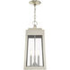 Oslo 3 Light 8 inch Brushed Nickel Outdoor Pendant Lantern