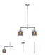 Franklin Restoration Small Bell 2 Light 21 inch Polished Chrome Chandelier Ceiling Light in Light Smoke Glass, Franklin Restoration