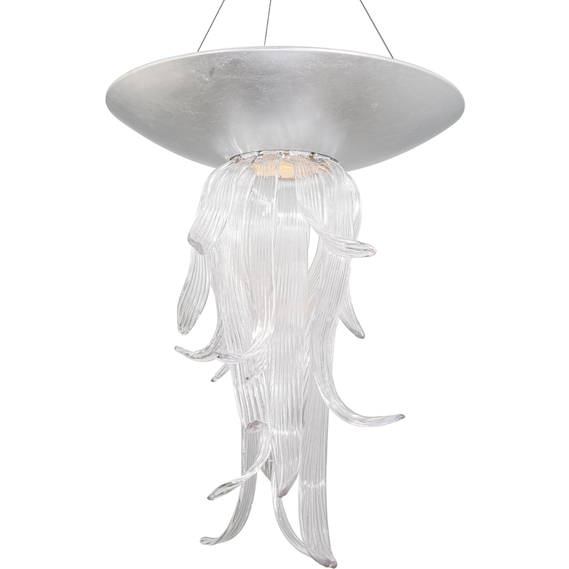 Tendril LED 26 inch Silver Leaf Indoor Hanging Lighting Ceiling Light