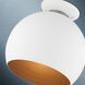 Piedmont 1 Light 10 inch White with Brushed Nickel Accents Semi-Flush Mount Ceiling Light