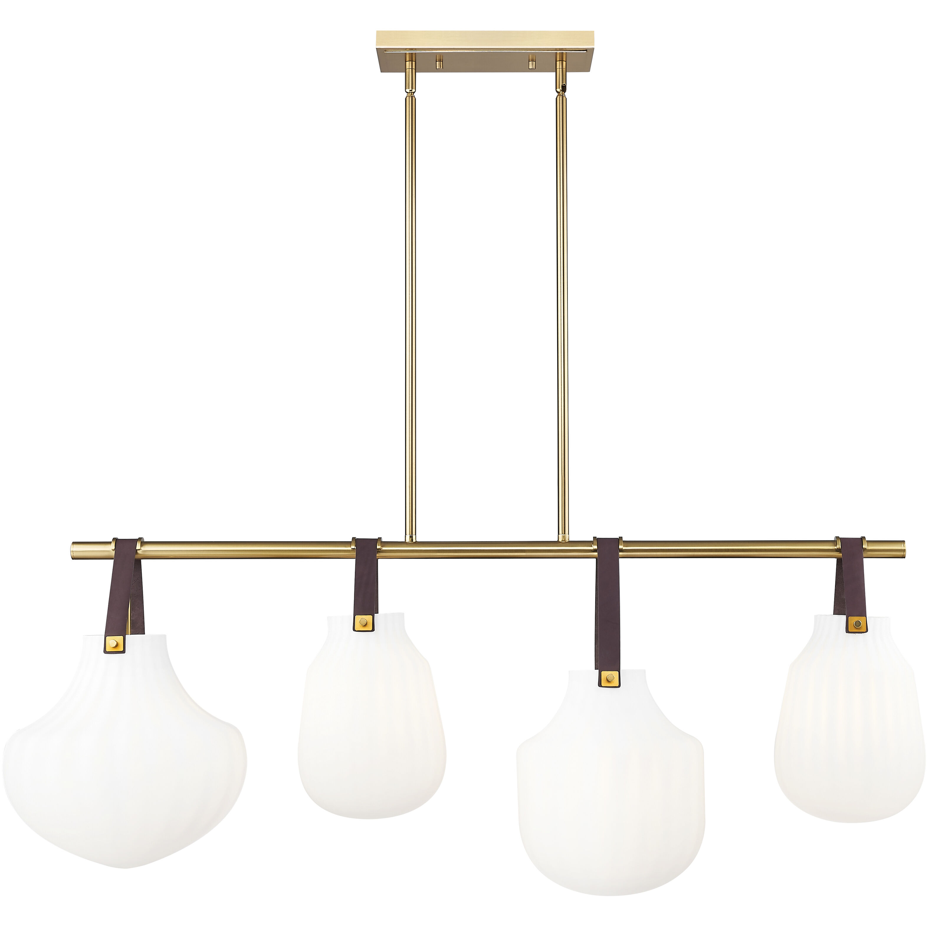 Newbury 4 Light 49.75 inch Modern Gold Linear Chandelier Ceiling Light
