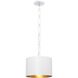 Alston 1 Light 12 inch Matte White/Antique Gold Mini Pendant Ceiling Light in Matte White and Antique Gold