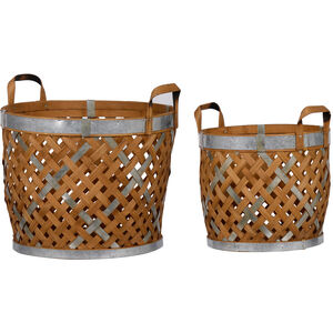 Wooden 16 X 14 inch Basket, Set of 2