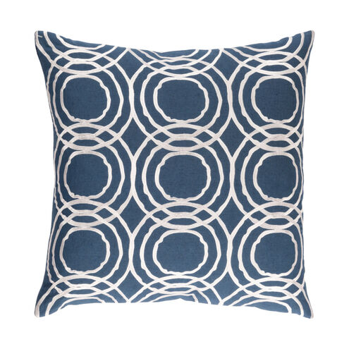 Ridgewood 18 X 18 inch Navy and White Pillow