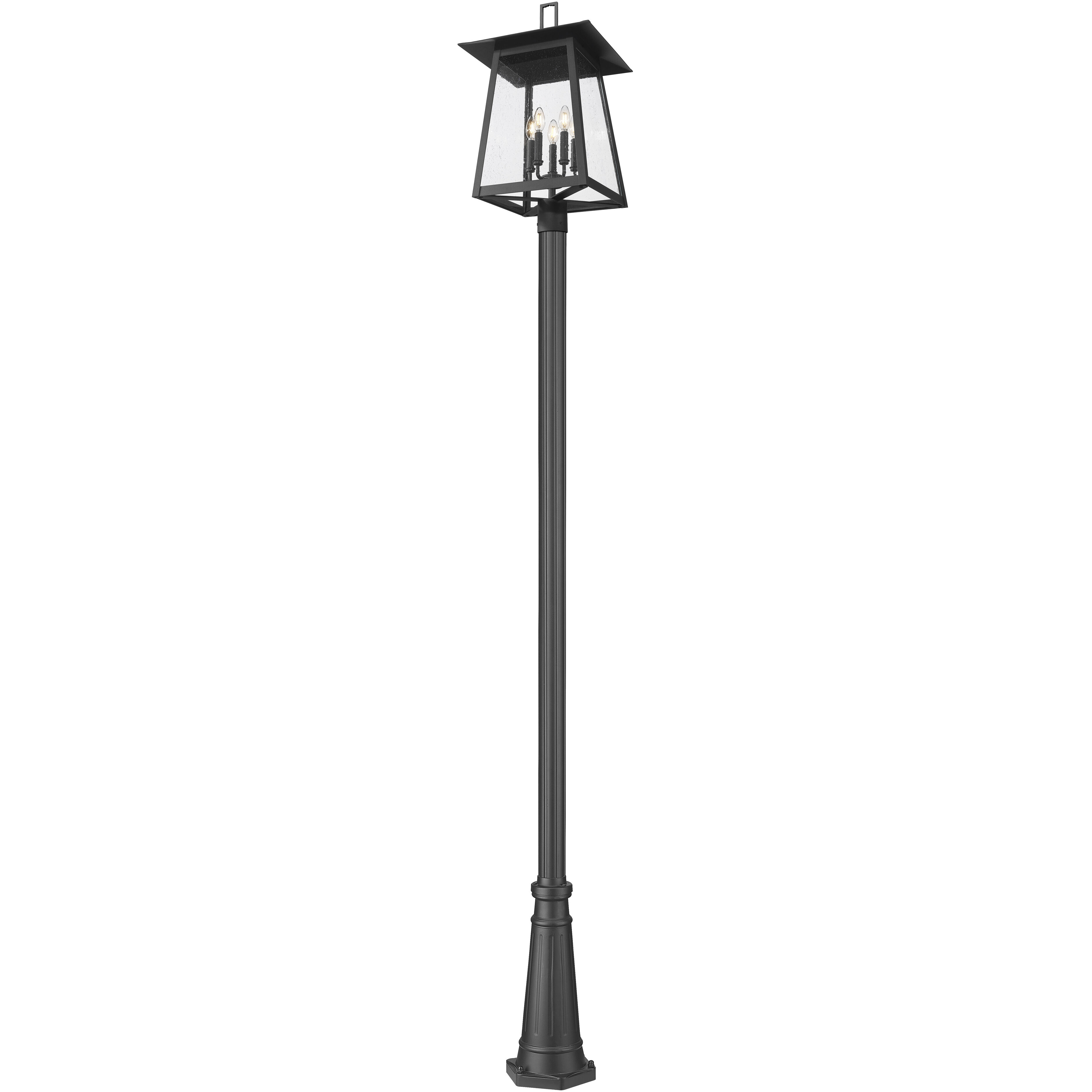 Rainer 5 Light 121.5 inch Black Outdoor Post Mounted Fixture in G9